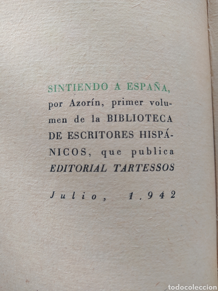 Libros de segunda mano: SINTIENDO A ESPA&Ntilde;A - AZOR&Iacute;N - Foto 2