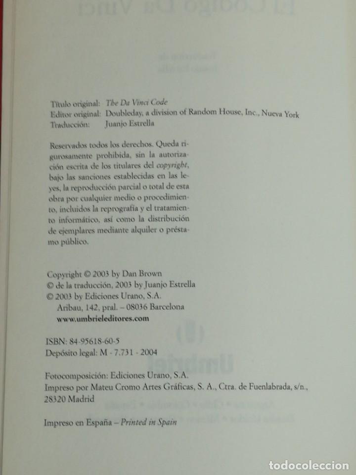 Libros de segunda mano: EL C&Oacute;DIGO DA VINCI DE DAN BROWN. UMBRIEL EDITORES 2003 - Foto 7