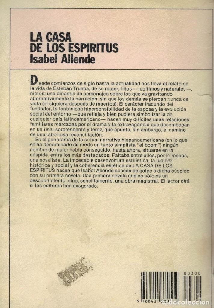 Libros de segunda mano: Isabel Allende, La casa de los esp&iacute;ritus - Foto 2