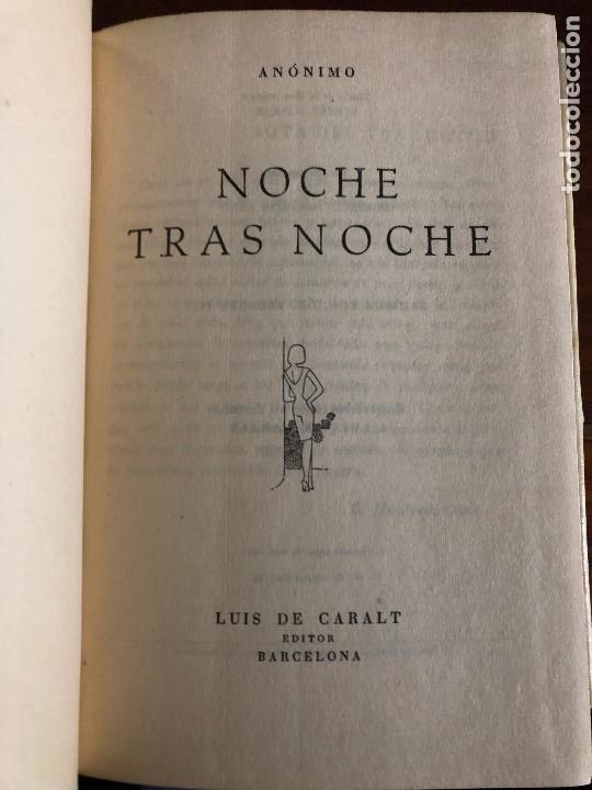 Libros de segunda mano: NOCHE TRAS NOCHE, ANONIMO - Foto 2