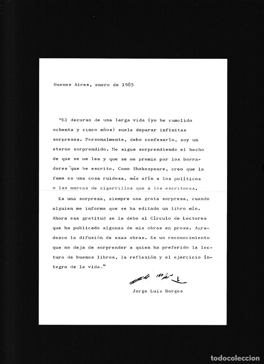 Libros de segunda mano: JORGE LUIS BORGES - PROSA - CIRCULO LECTORES 1986 - Foto 2