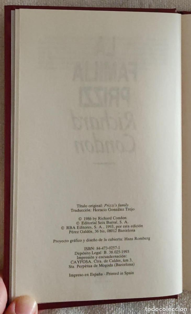 Libros de segunda mano: LA FAMILIA PRIZZI. - Foto 4