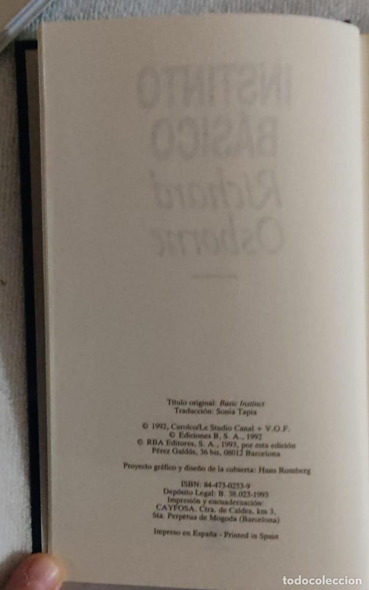Libros de segunda mano: INSTINTO B&Aacute;SICO. - Foto 4