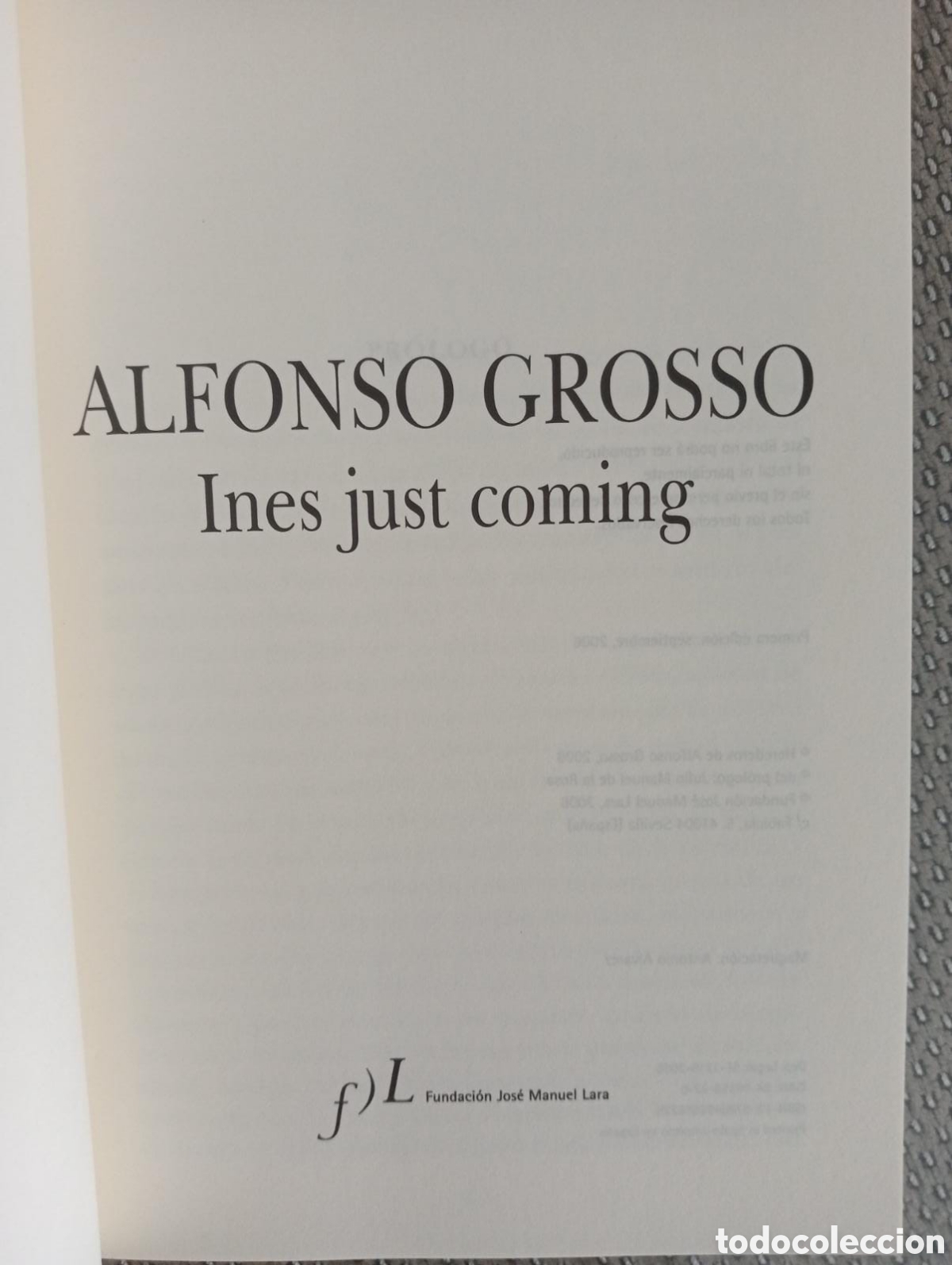 Libros de segunda mano: Ines just coming / Alfonso Grosso - Foto 2