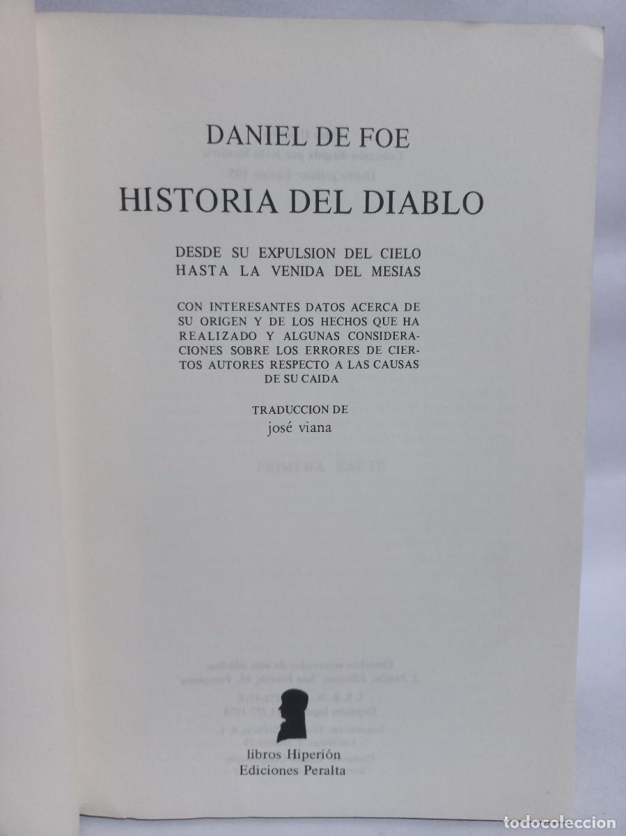 Libros de segunda mano: Daniel Defoe - Historia del Diablo - 1978 - Foto 3