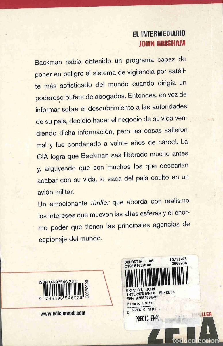 Libros de segunda mano: John Grisham. El intermediario. 2005 - Foto 2