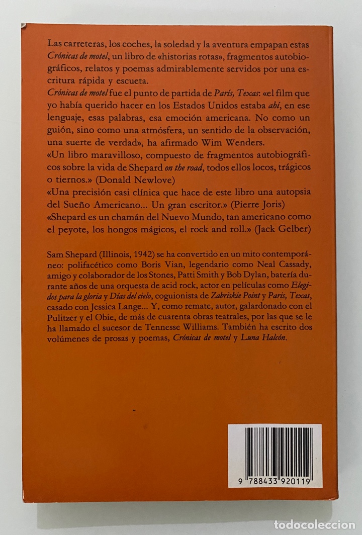 Libros de segunda mano: Cr&oacute;nicas de motel - SHEPARD, Sam - Foto 2