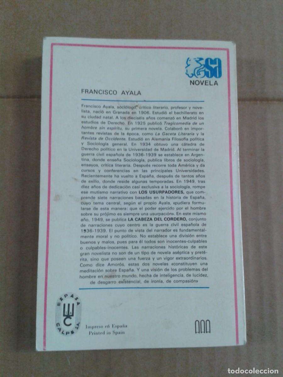 Libros de segunda mano: FRANCISCO AYALA - LOS USURPADORES - Foto 2