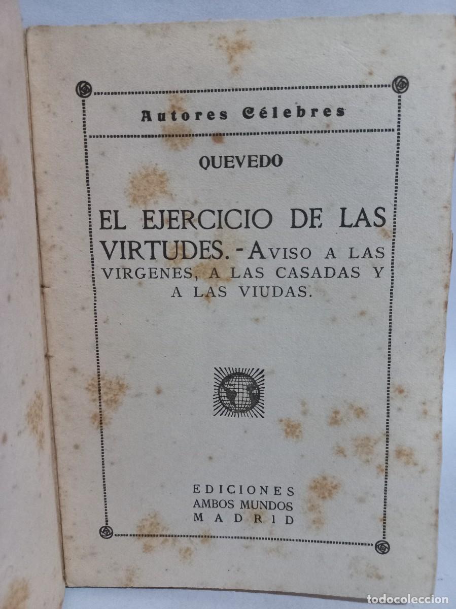 Libros de segunda mano: Quevedo - El Ejercicio de las Virtudes - 1910 - Foto 2