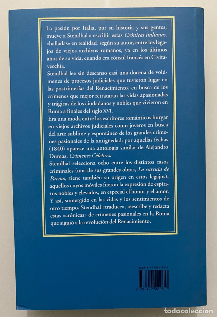 Libros de segunda mano: Cr&oacute;nicas italianas - STENDHAL - Foto 2