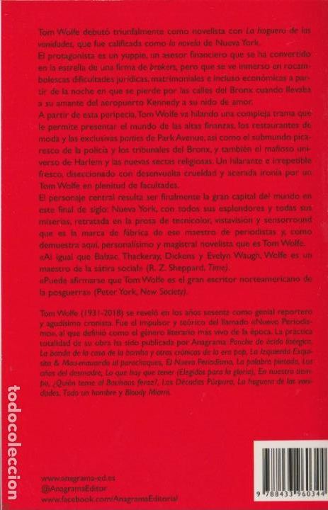 Libros de segunda mano: La hoguera de las vanidades / Tom Wolfe - Foto 2