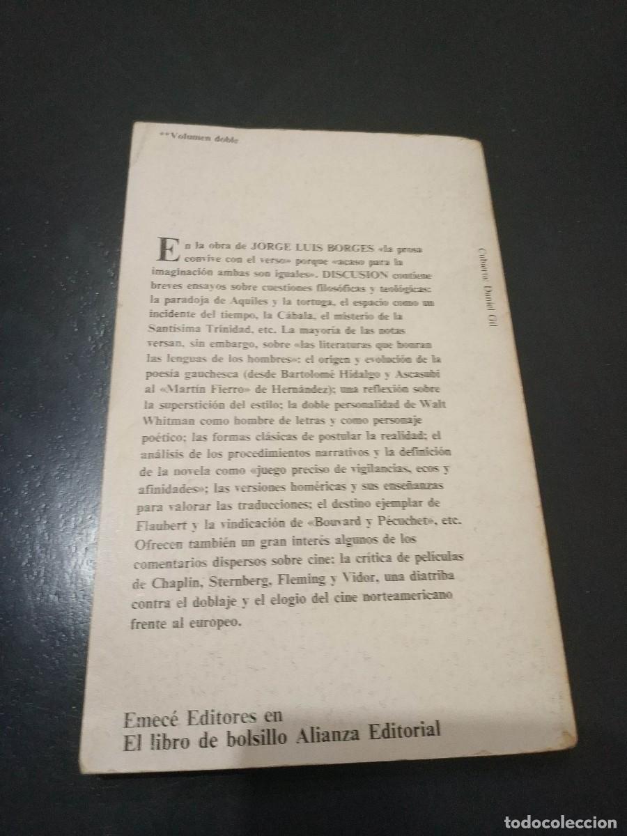 Libros de segunda mano: JORGE LUIS BORGES. DISCUSION - Foto 4