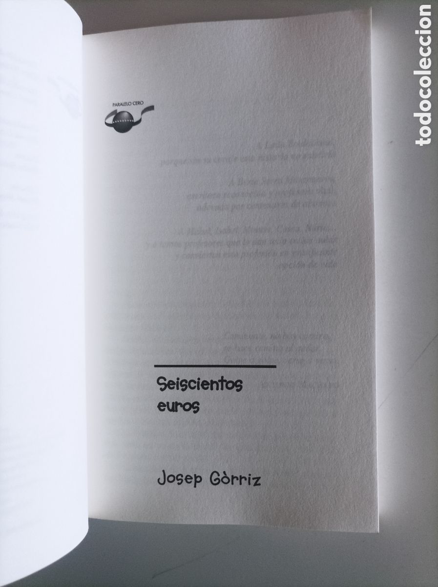 Libros de segunda mano: Seiscientos euros / Josep GORRIZ - Foto 2