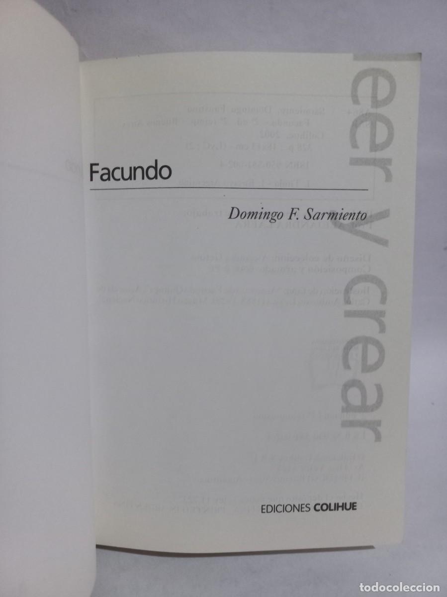 Libros de segunda mano: Domigno F. Sarmiento - Facundo - 2003 - Foto 3