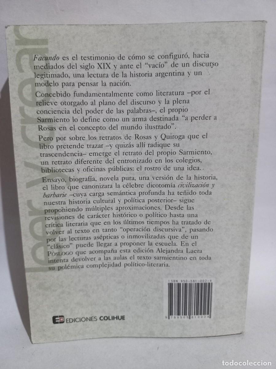 Libros de segunda mano: Domigno F. Sarmiento - Facundo - 2003 - Foto 4