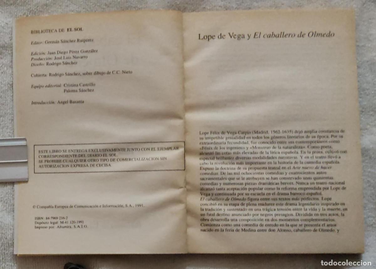 Libros de segunda mano: EL CABALLERO DE OLMEDO. - Foto 3