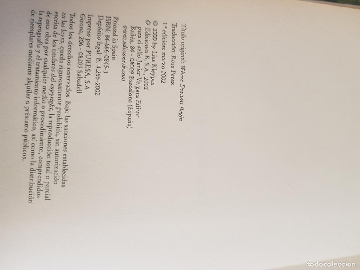 Libros de segunda mano: Donde empiezan los sue&ntilde;os - Lisa Kleypas - Foto 6
