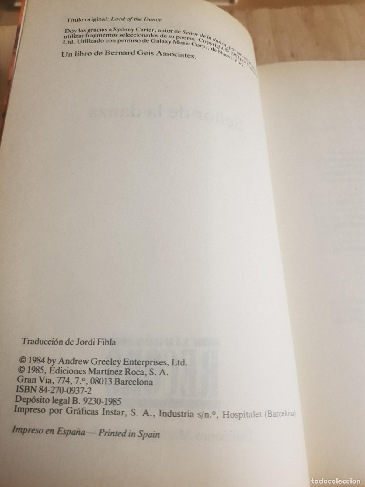Libros de segunda mano: Se&ntilde;or de la danza - Andrew M. Greeley - Foto 4