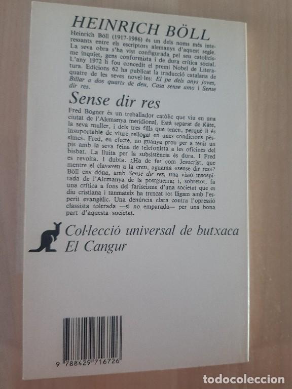 Libros de segunda mano: Sense dir res - Heinrich B&ouml;ll - Foto 5