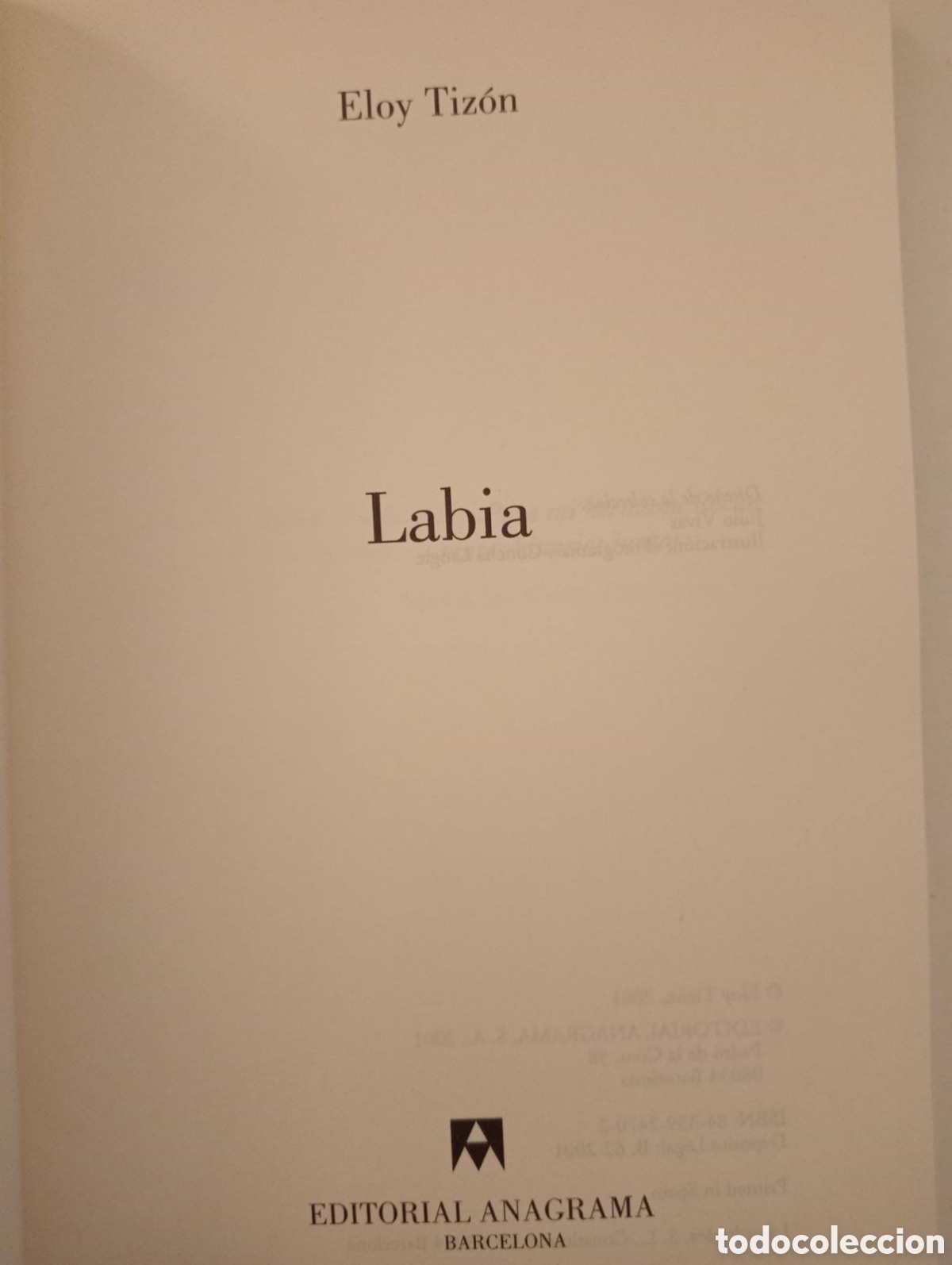 Libros de segunda mano: Labia / Eloy Tiz&oacute;n - Foto 2