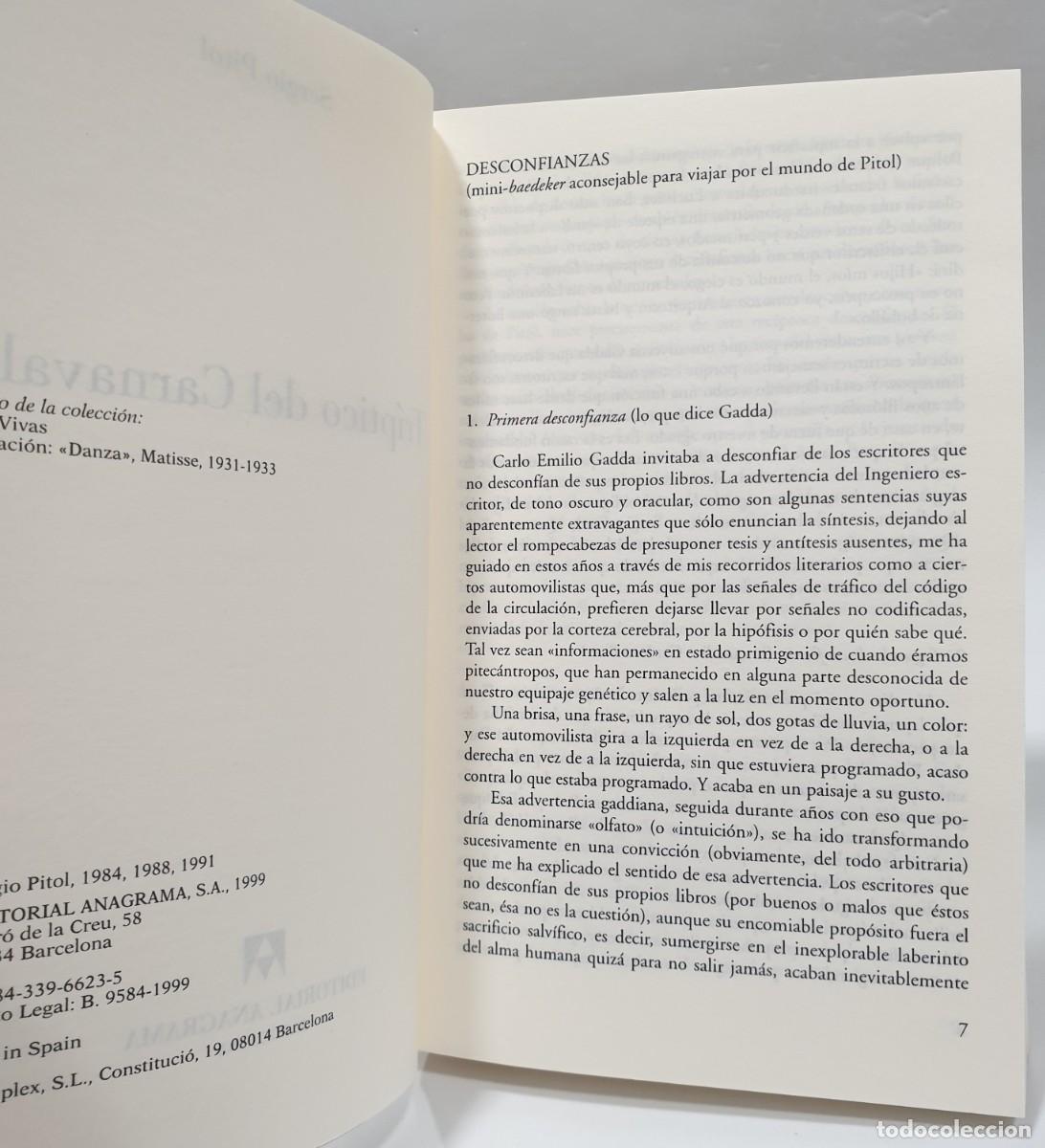 Libros de segunda mano: TR&Iacute;PTICO DEL CARNAVAL - Sergio Pitol ~ - Foto 7