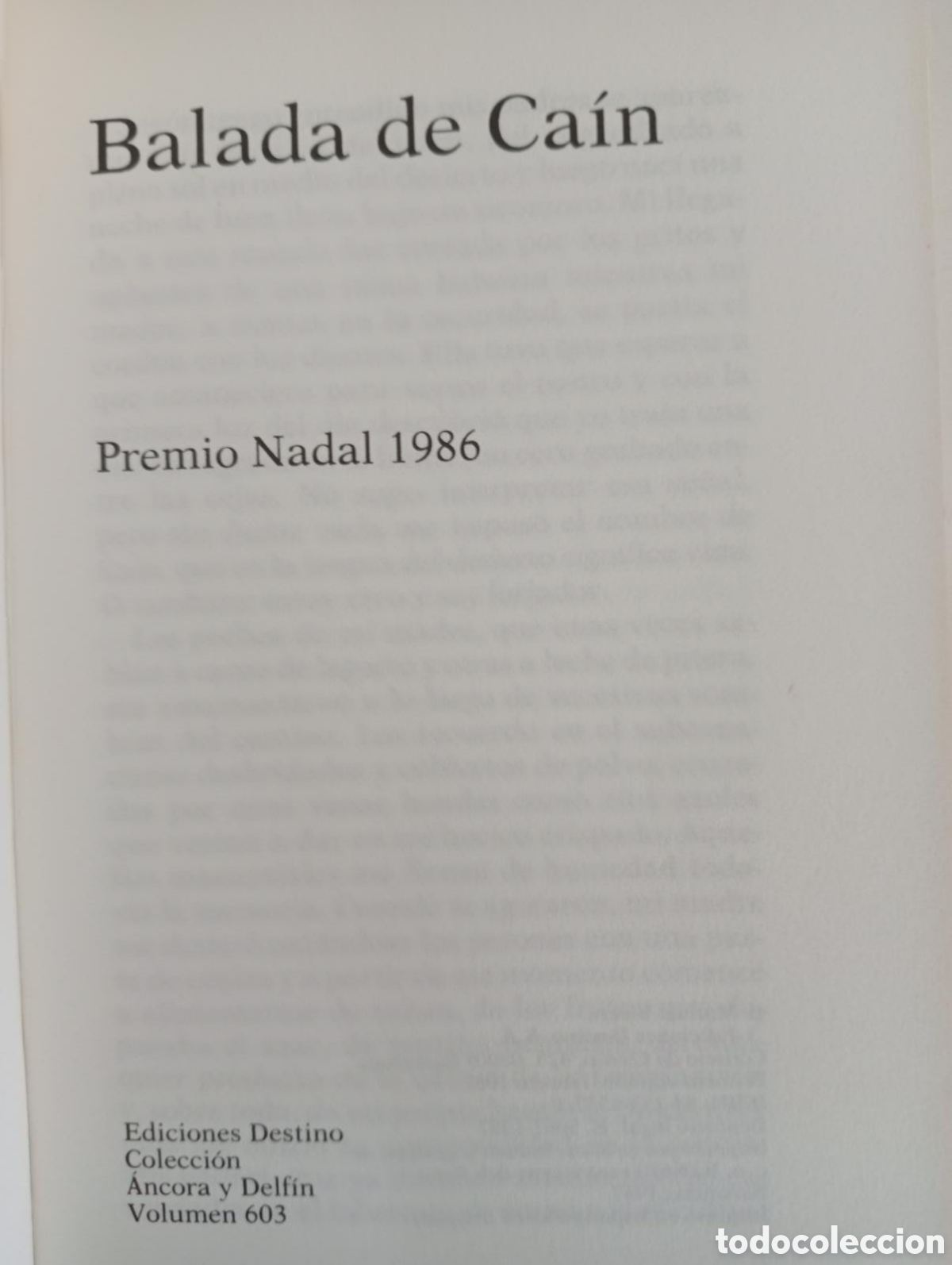 Libros de segunda mano: Balada de Ca&iacute;n / Manuel Vicent - Foto 2