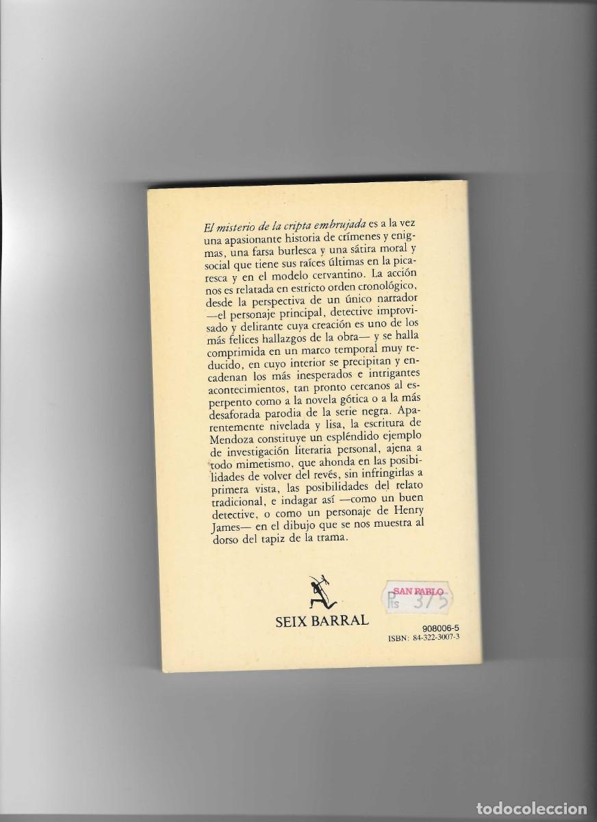 Libros de segunda mano: EDUARDO MENDOZA. EL MISTERIO DE LA CRIPTA EMBRUJADA. - Foto 2