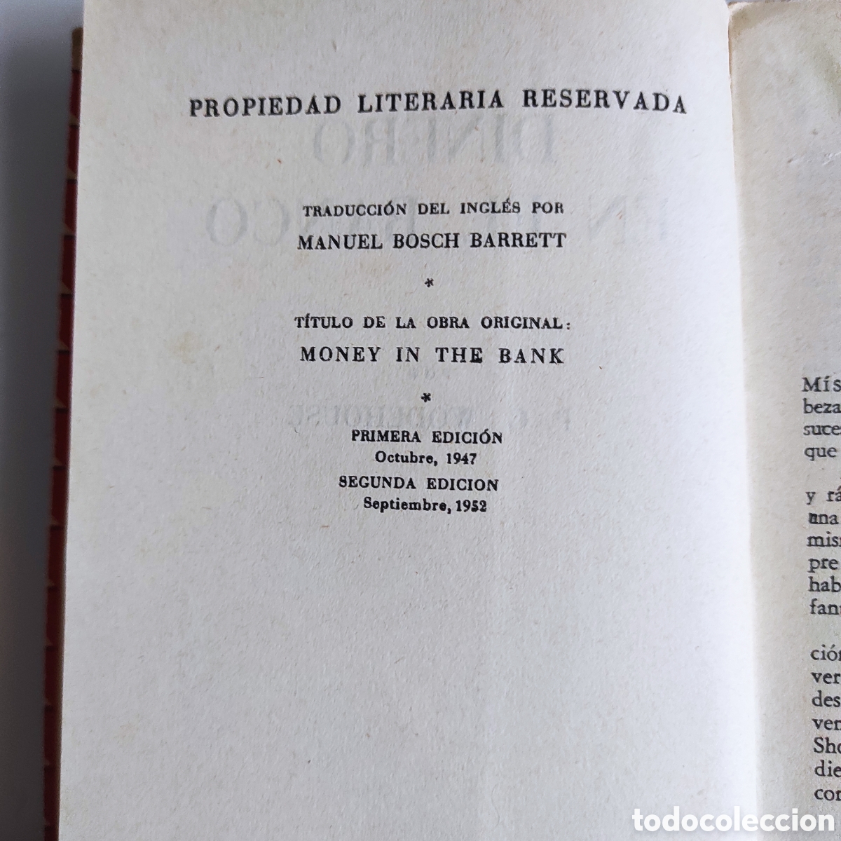 Libros de segunda mano: Dinero en el banco. P. G. Wodehouse - Foto 4
