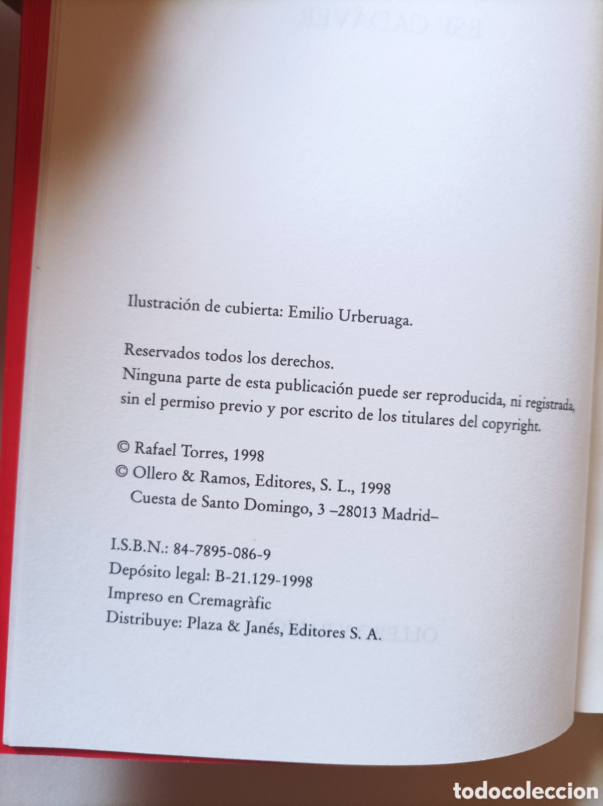 Libros de segunda mano: Ese cad&aacute;ver / Rafael Torres - Foto 3
