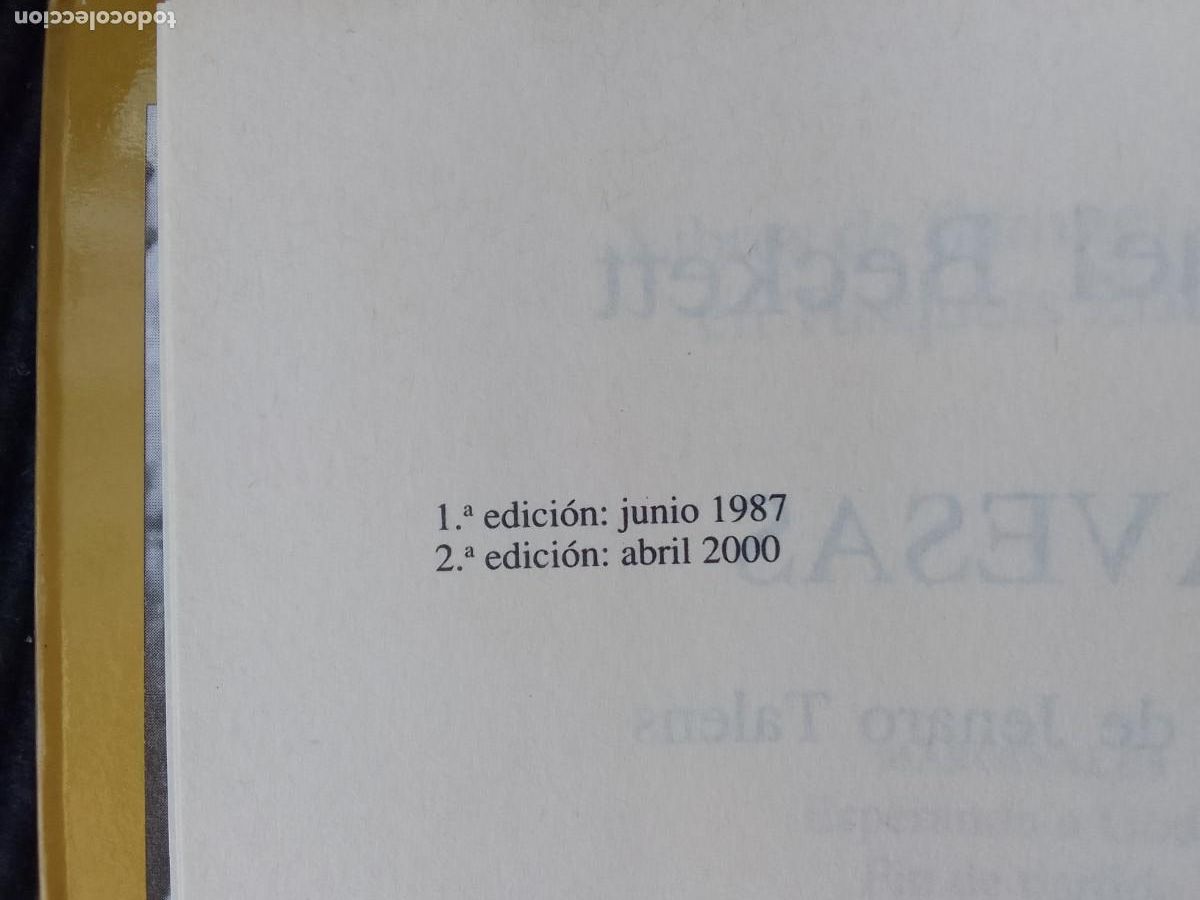Libros de segunda mano: PAVESAS. SAMUEL BECKETT. TUSQUETS 2000. - Foto 3