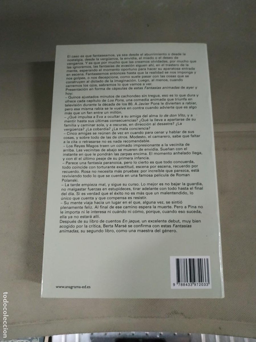 Libros de segunda mano: Fantas&iacute;as animadas - Berta Mars&eacute;. Anagrama - Foto 2