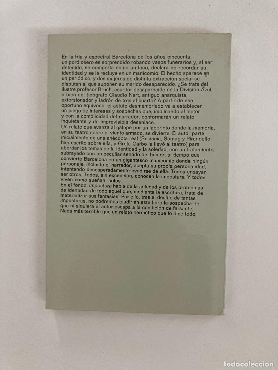 Libros de segunda mano: Impostura. Vila-Matas, E. - Foto 2