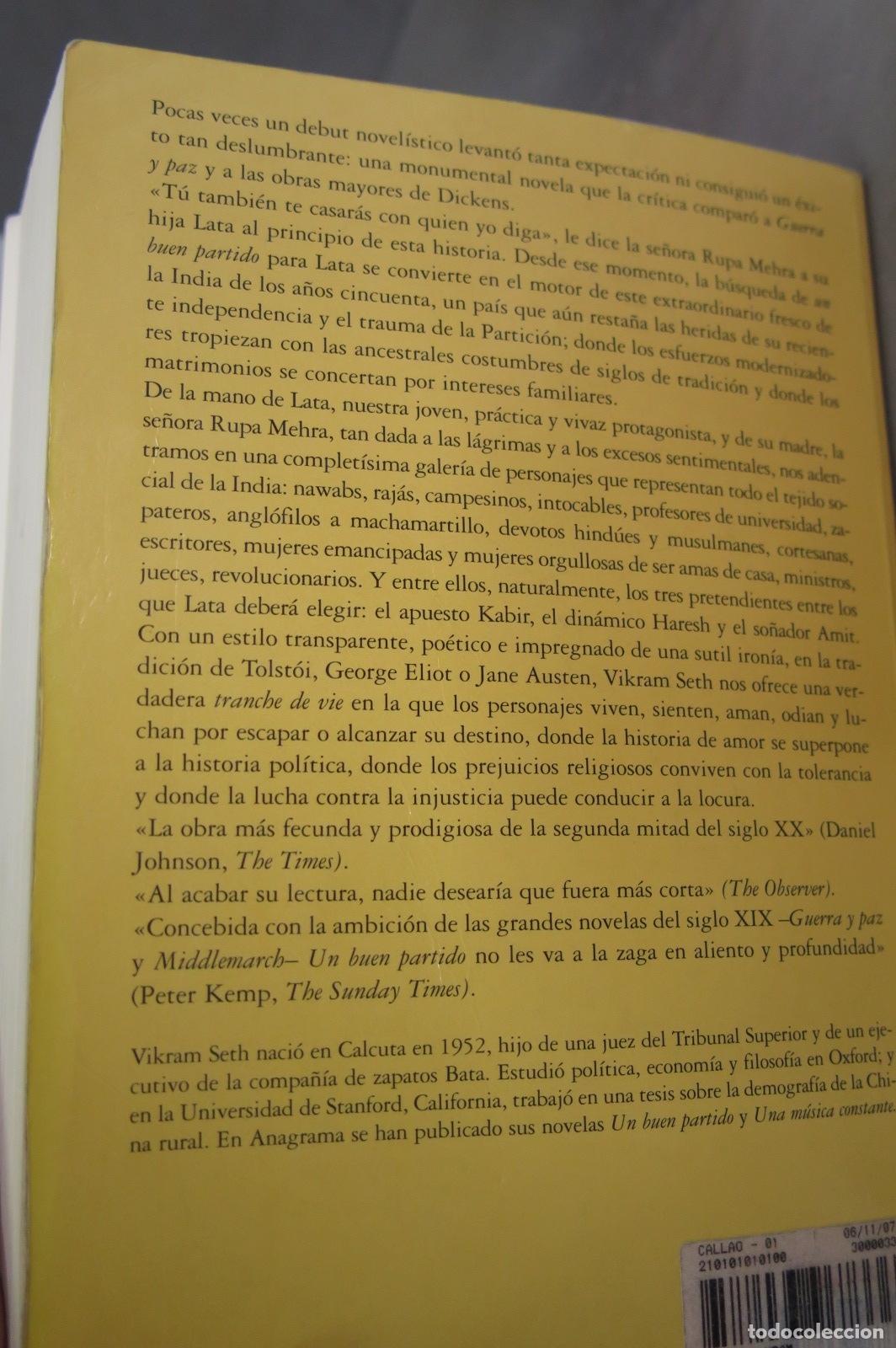 Libros de segunda mano: Un buen partido. Vikram Seth - Foto 3