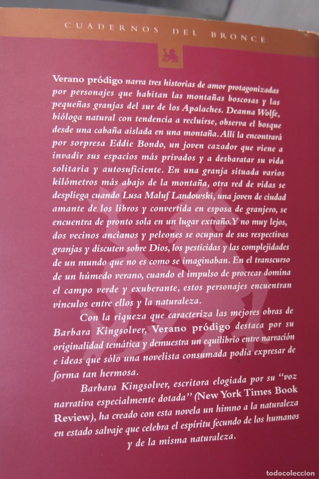 Libros de segunda mano: Verano pr&oacute;digo. Barbara Kingsolver - Foto 2