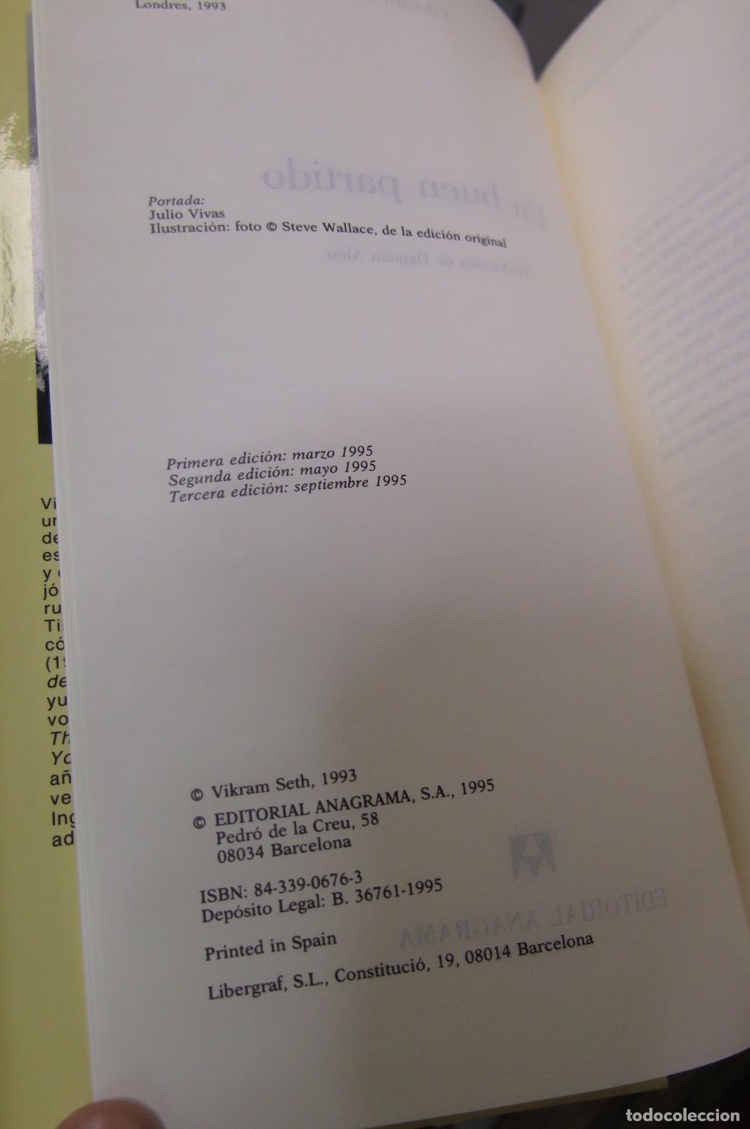 Libros de segunda mano: Un buen partido. Vikram Seth - Foto 2