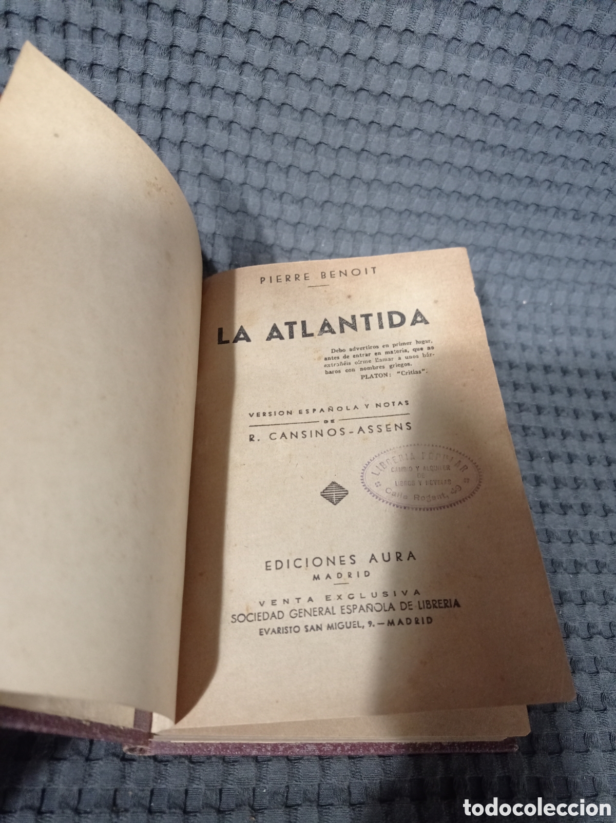Libros de segunda mano: La Atl&aacute;ntida (Pierre Benoit) A&ntilde;o 1942 - Foto 4