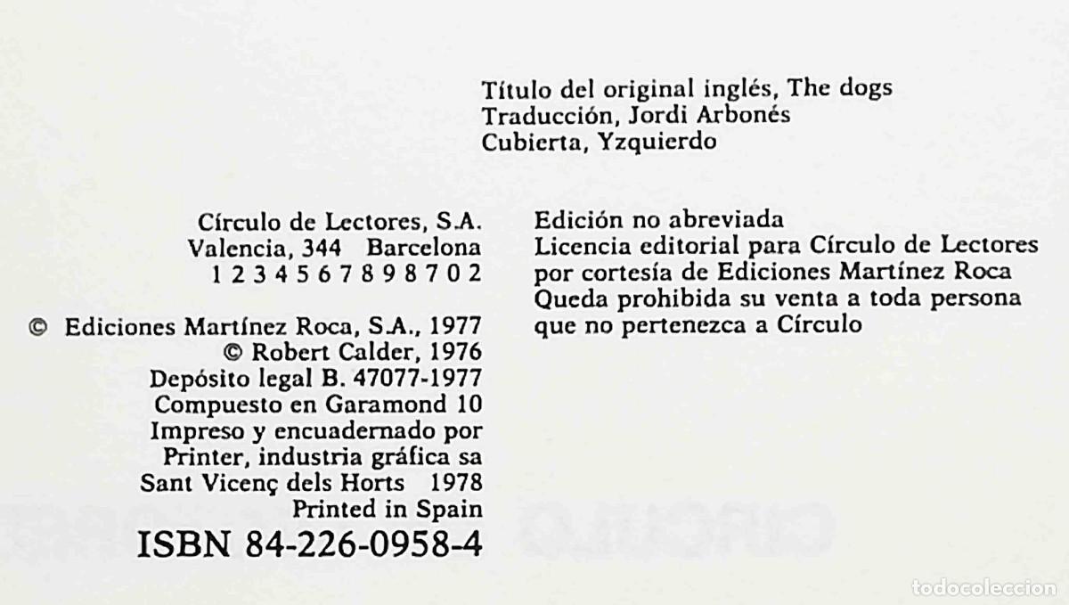 Libros de segunda mano: Los perros (Robert Calder) - Foto 2