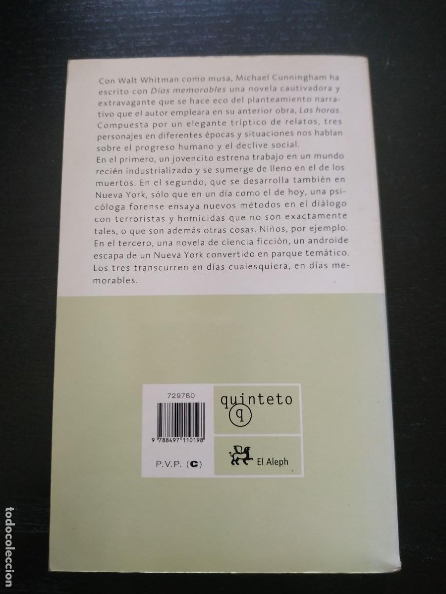 Libros de segunda mano: D&iacute;as memorables - Michael Cunningham - Foto 2