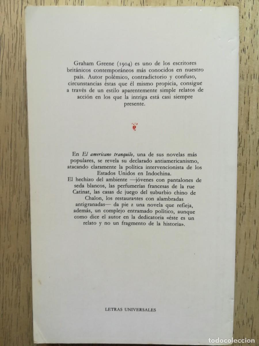 Libros de segunda mano: El americano tranquilo. Graham Greene - Foto 2
