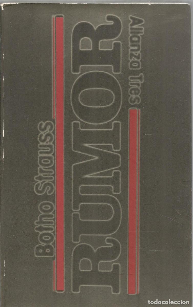 Libros de segunda mano: BOTHO STRAUSS. RUMOR. ALIANZA TRES - Foto 1
