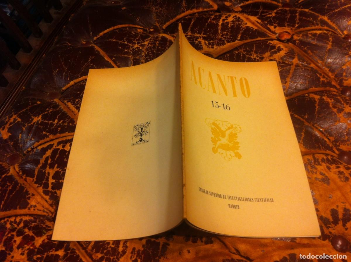 Libri di seconda mano: SUPLEMENTO DE LITERATURA. ACANTO. N&ordm; 15-16. A&Ntilde;O 1948