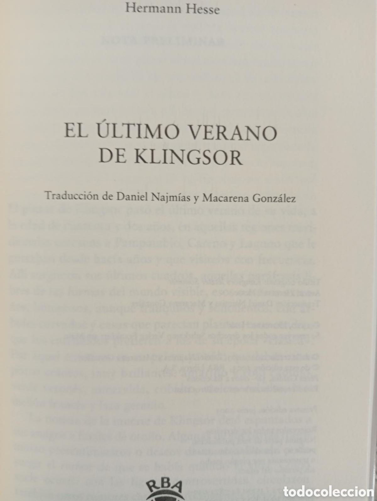 Libros de segunda mano: El &uacute;ltimo verano de Klingsor / Hermann Hess - Foto 2