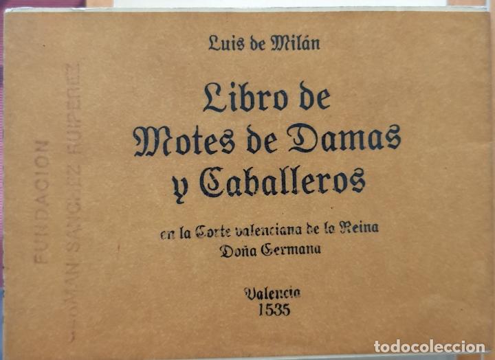 Libros de segunda mano: LIBRO DE MOTES DE DAMAS Y CABALLEROS. - MILLAN, Luis de. - Foto 1
