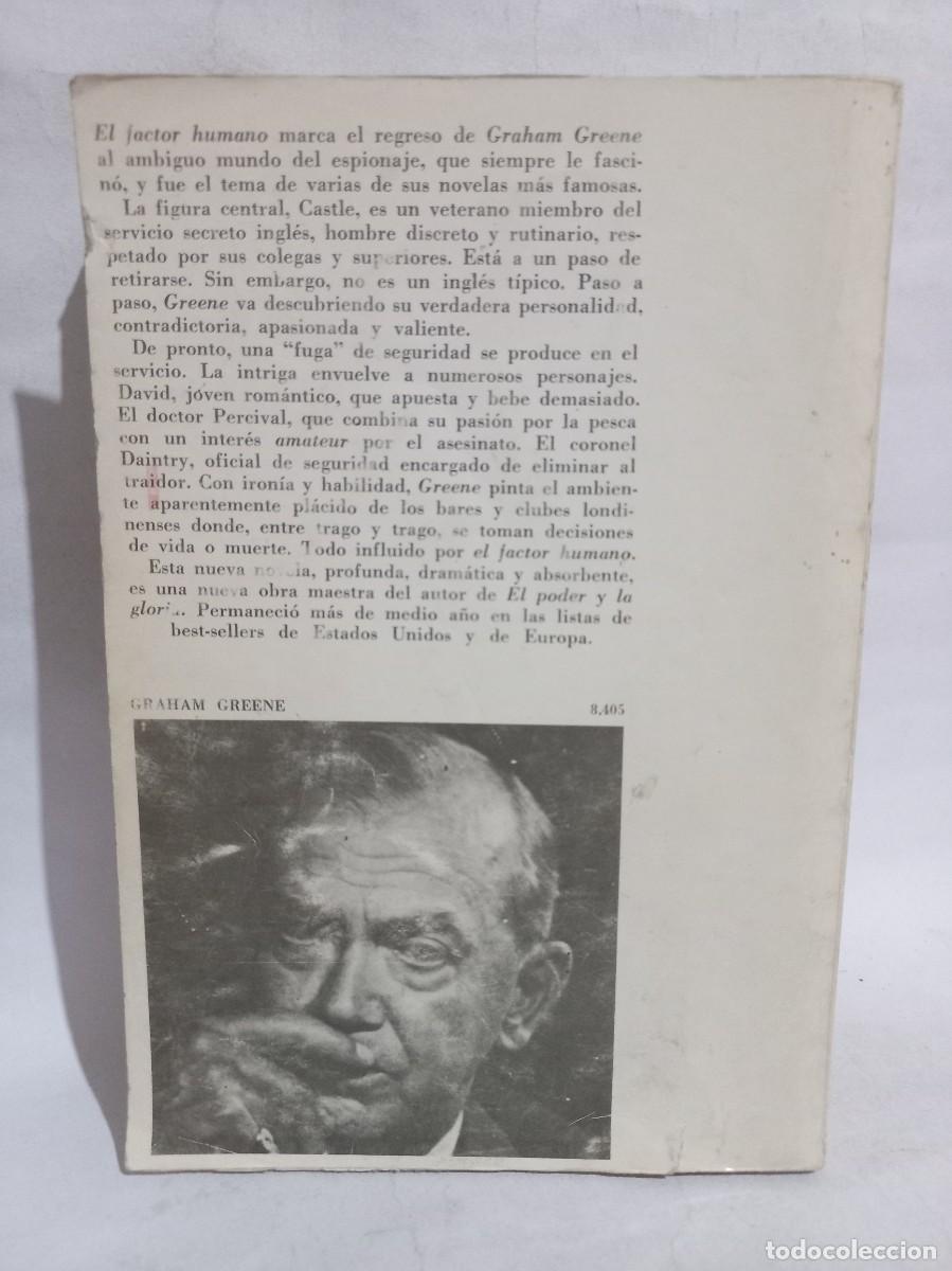 Libros de segunda mano: Graham Greene - El Factor Humano - 1979 - Foto 4