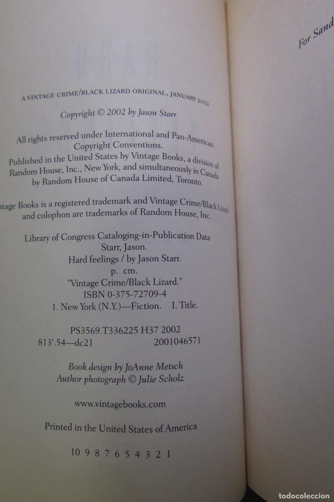 Libros de segunda mano: Hard Feelings. Jason Starr - Foto 2