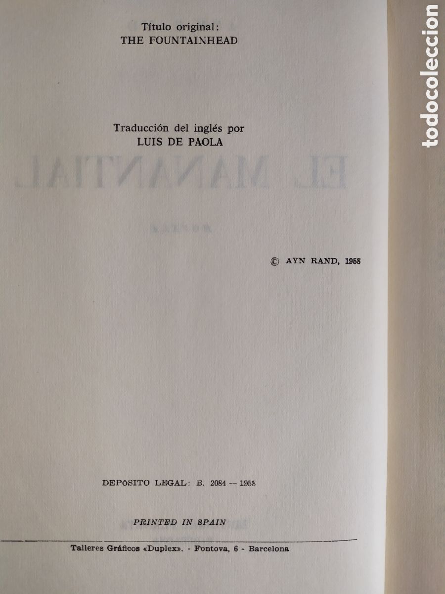 Libros de segunda mano: EL MANATIAL / AYN RAND / 1958. PLANETA - Foto 5