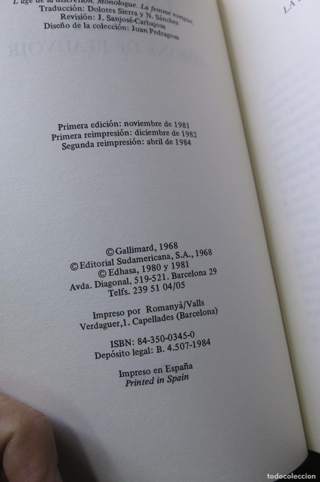 Libros de segunda mano: LA MUJER ROTA. BEAUVOIR - Foto 2