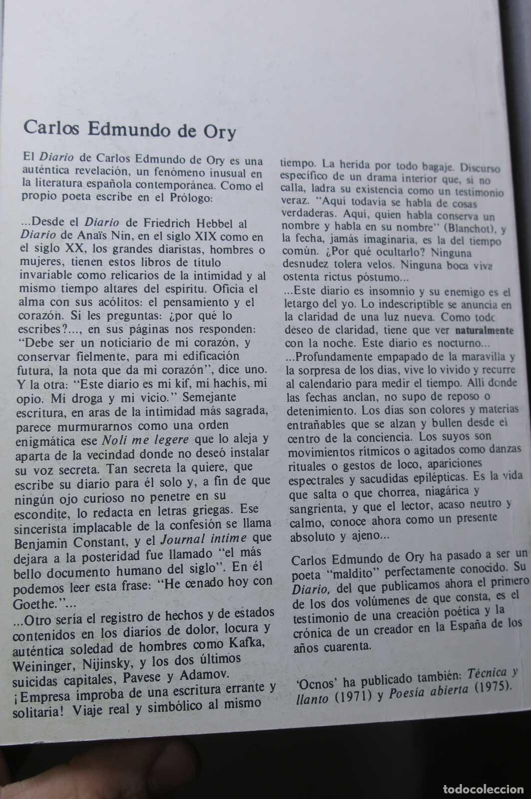 Libros de segunda mano: DIARIO. VOL. 1. DE ORY - Foto 3