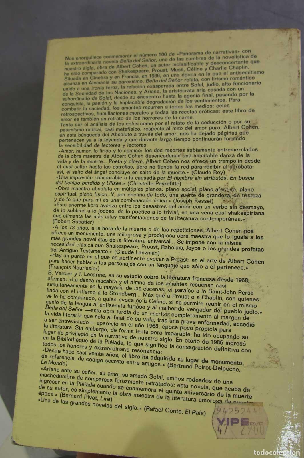 Libros de segunda mano: Bella Del Se&ntilde;or. Cohen - Foto 3