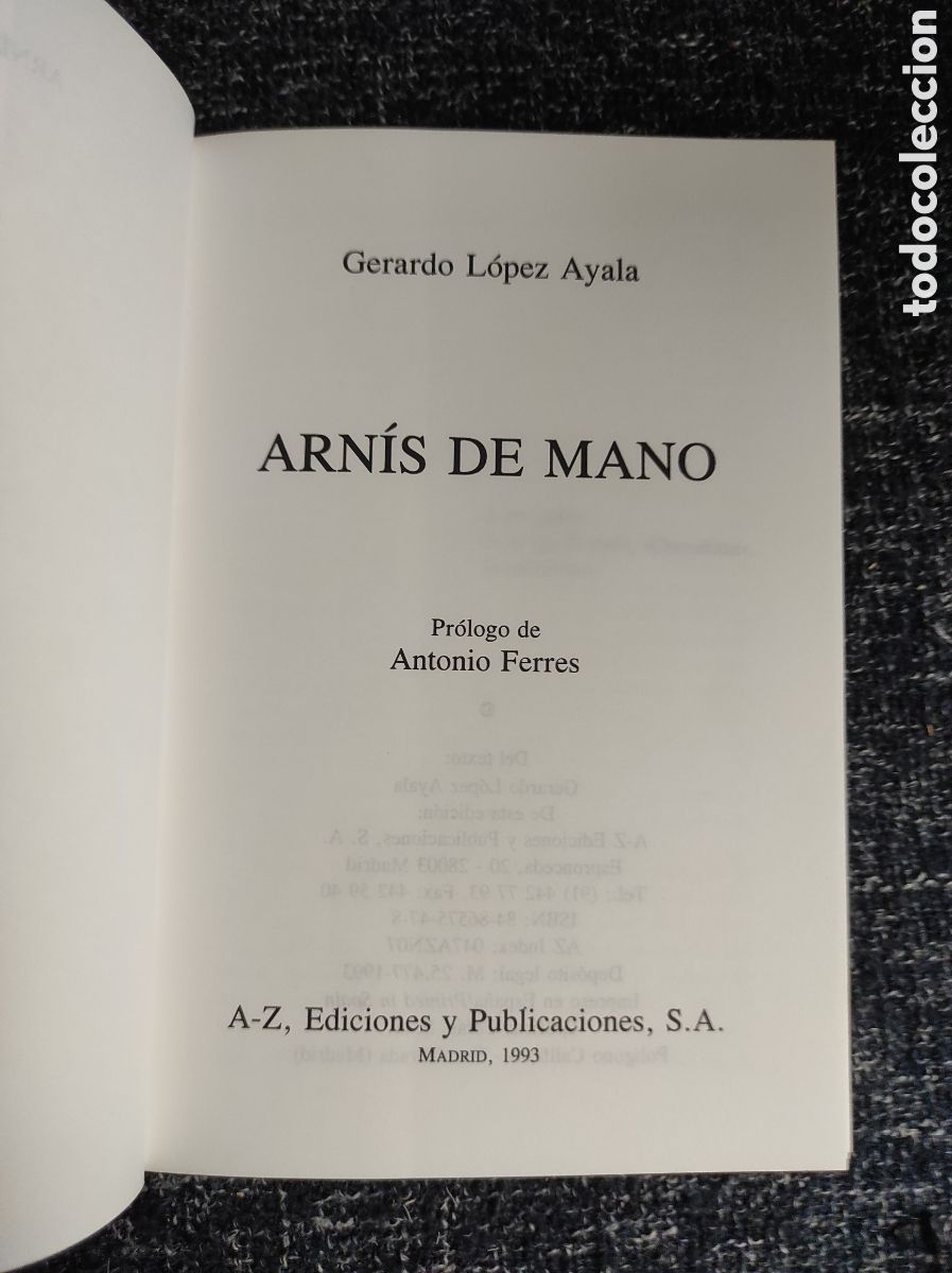 Libros de segunda mano: ARNIS DE MANO. / GERARDO LOPEZ AYALA, . - Foto 2